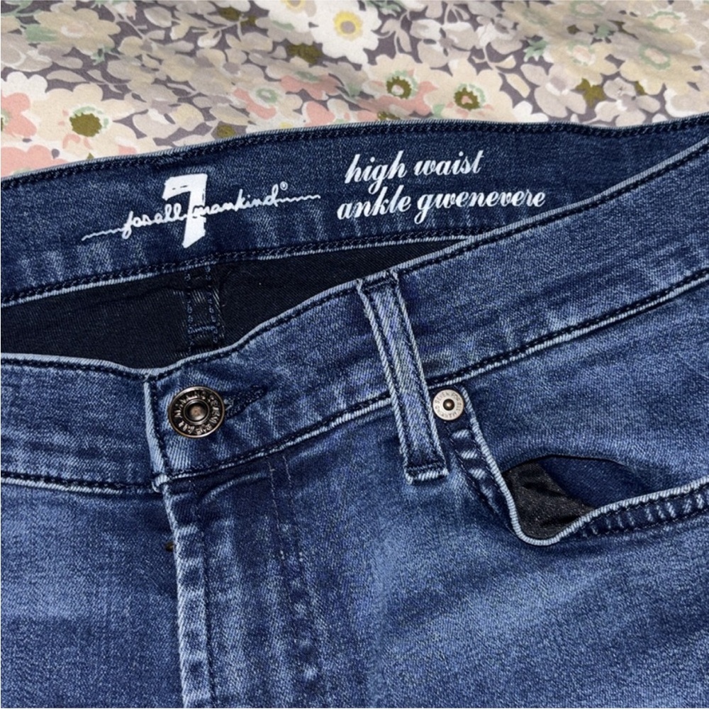 7 For All Mankind Women's Blue High Waist Jeans